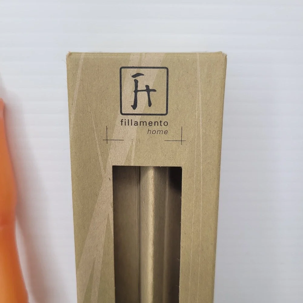 4 Fillamento Neiman Marcus 100% Beeswax Amber Bamboo‎ Shaped Taper Candles NEW